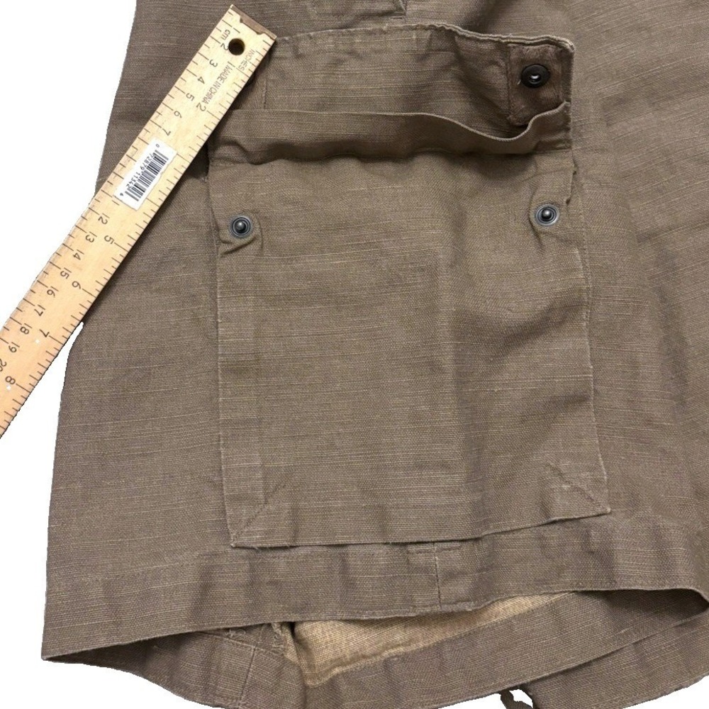 Vtg Y2K Banana Republic Linen Relax Fit Cargo Camp Shorts Men 34 Green Military - Picture 4 of 9